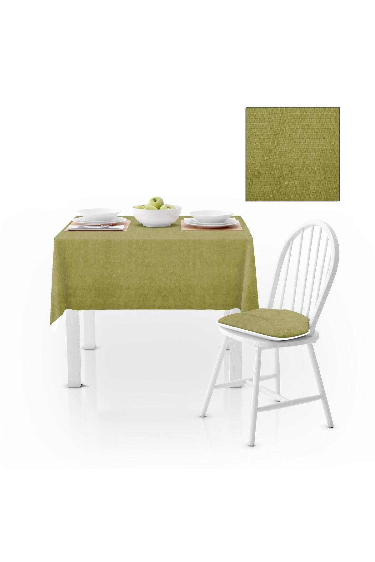 Fıstık Yeşili Düz Renk Petek Dokuma Masa Örtüsü 120x140