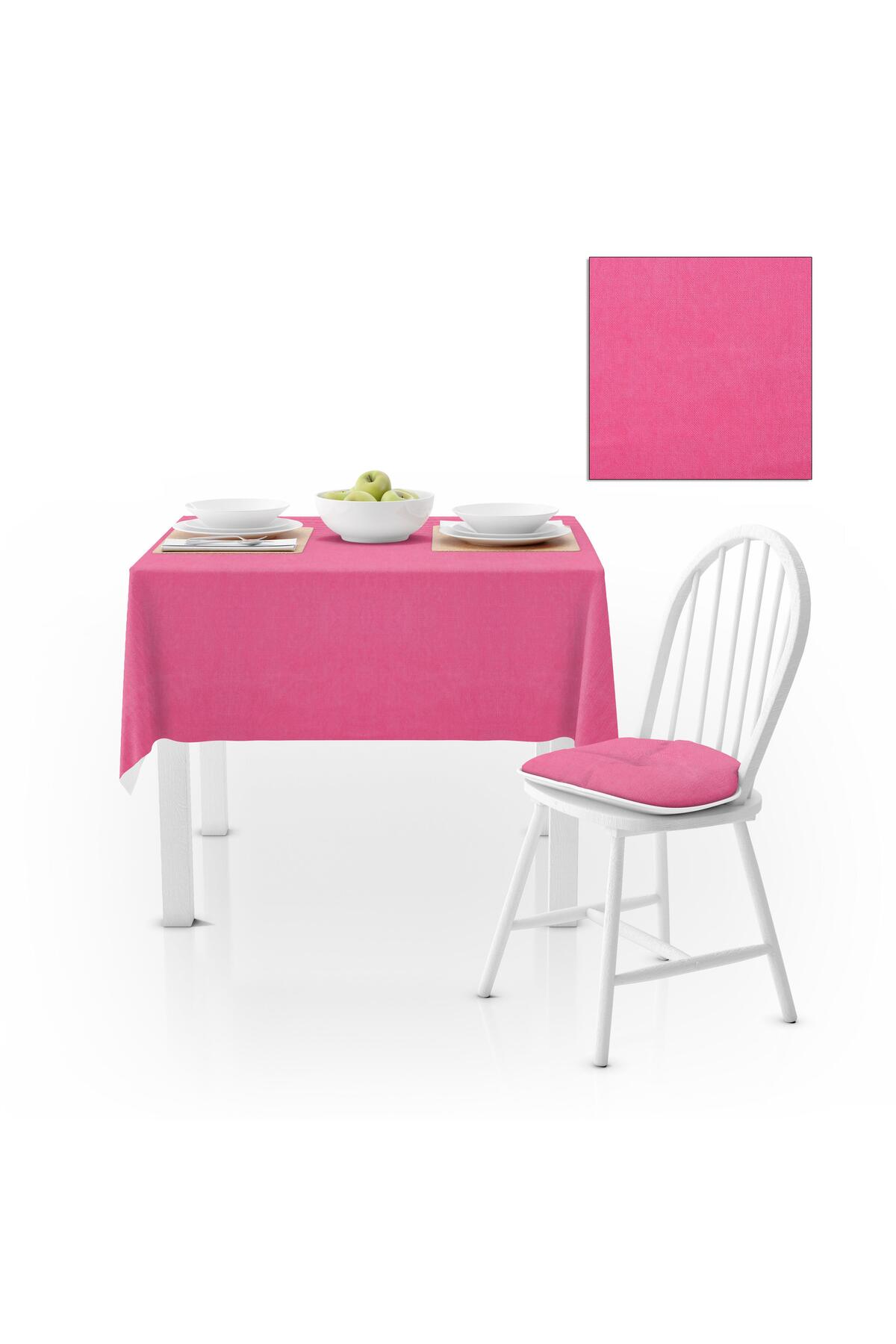 Fuşya Düz Renk Petek Dokuma Masa Örtüsü 140x260