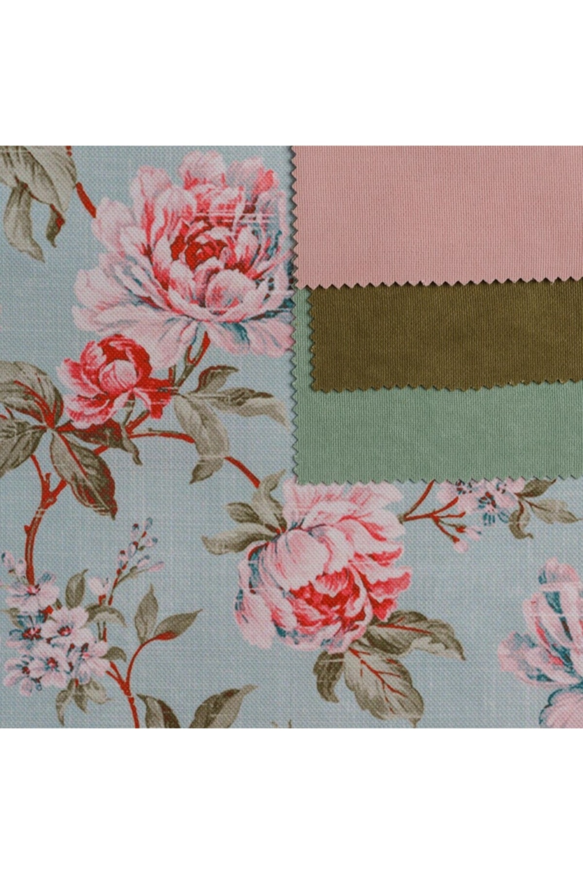 Kırmızı Yeşil Çiçekli Eskitme Desen Dokuma Dijital Baskılı Petek Kumaş