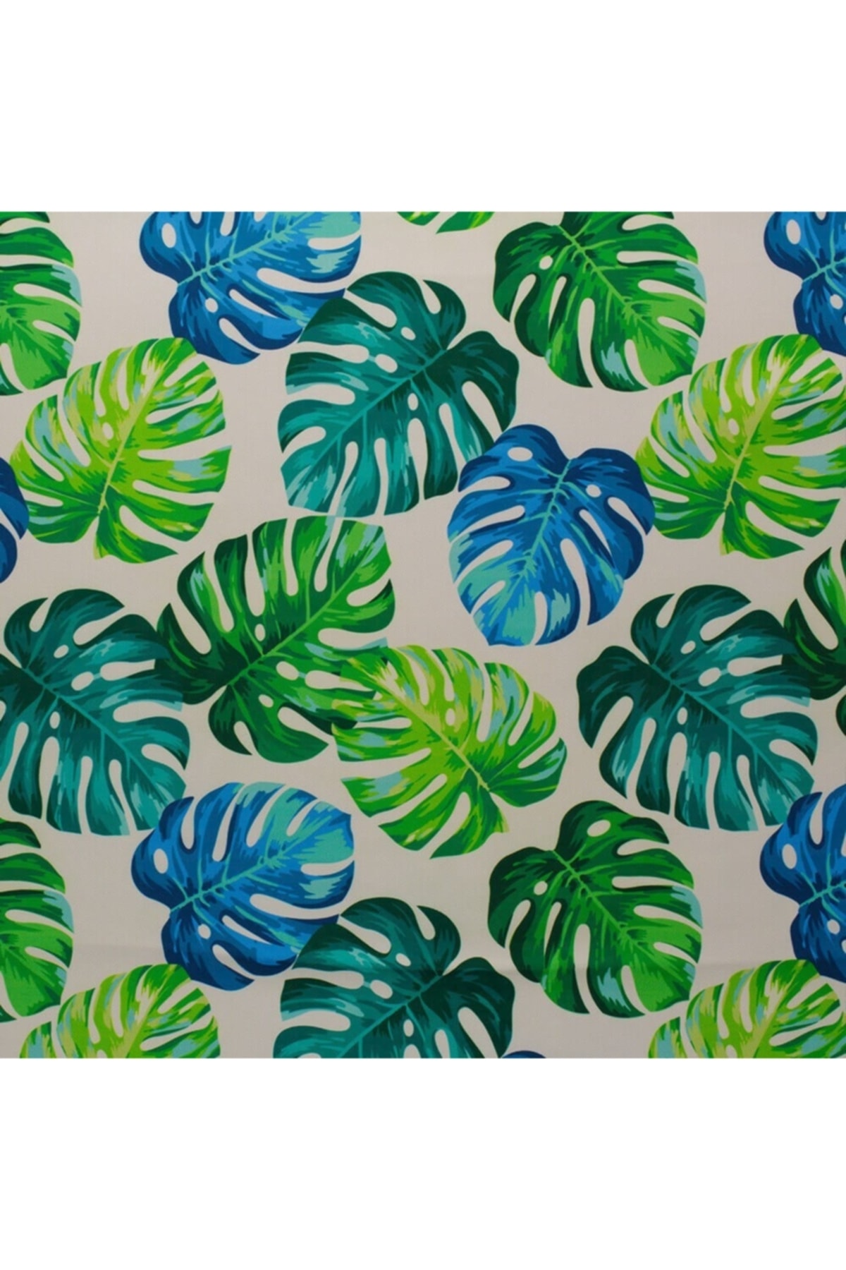 Krem Zemin Üzerine Baskılı Modern Yeşil Yapraklar Dokuma Dijital Baskılı Petek Kumaş