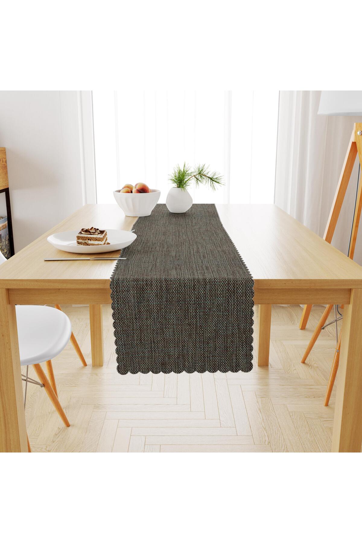 Mavi Keten Dokulu Runner 40x140 -4568-