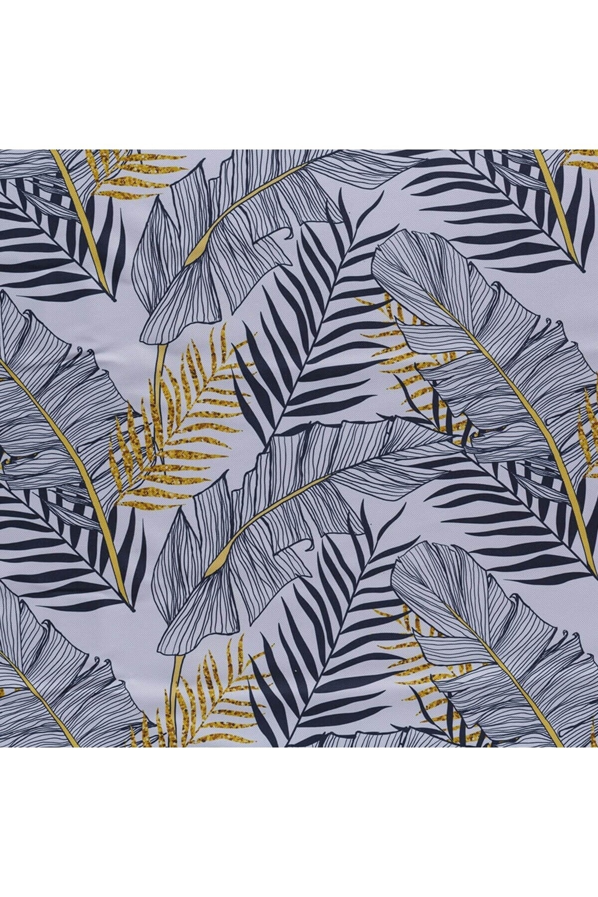 Modern Sarı Gri Renkli Palmiye Desen Dokuma Dijital Baskılı Petek Kumaş