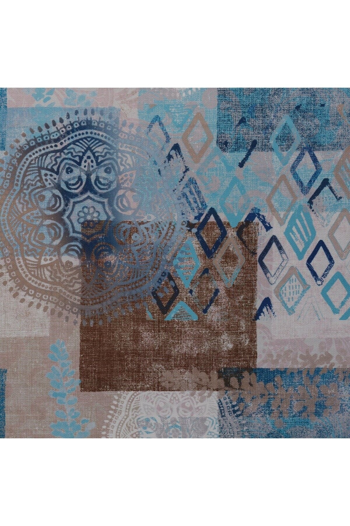 Motifli Patchwork Desenli Dokuma Dijital Baskılı Petek Kumaş