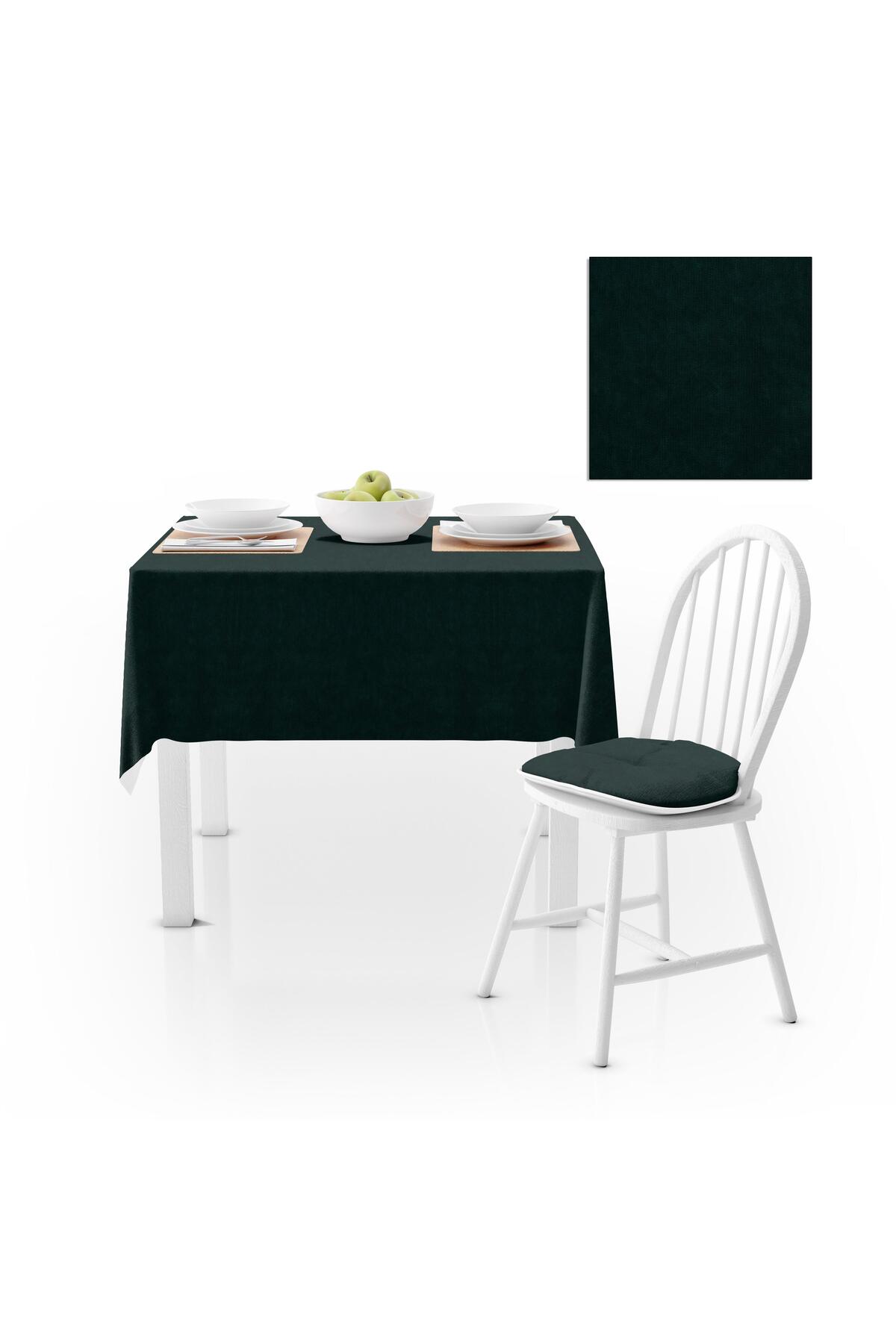 Ördek Yeşili Düz Renk Petek Dokuma Masa Örtüsü 120x140