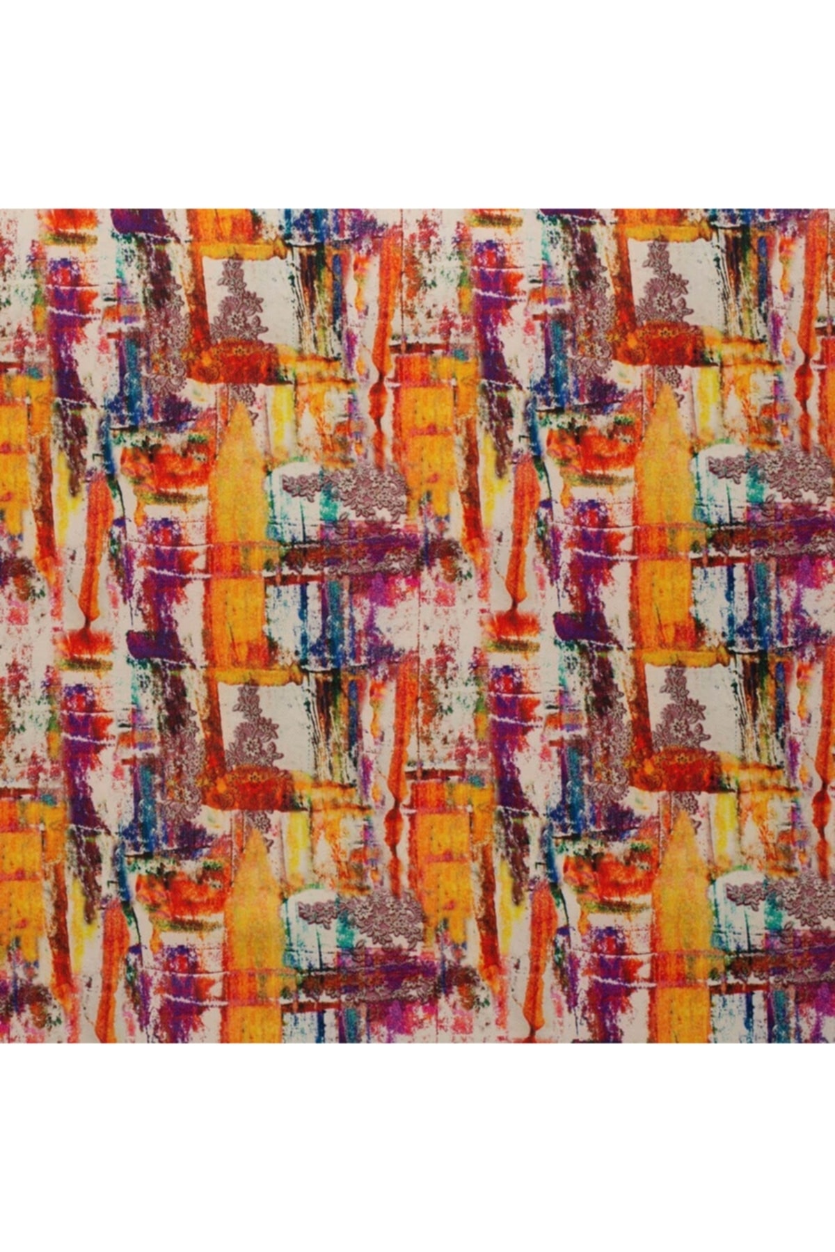 Renkli Fırça Desen Dokuma Dijital Baskılı Petek Kumaş