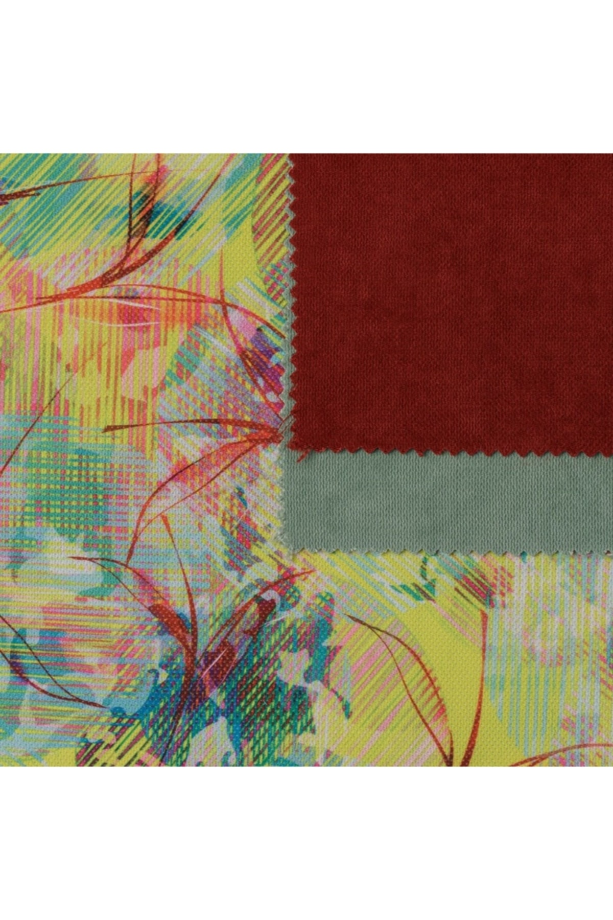 Sarı Zemin Üzerine Baskılı Modern Fırça Desen Dokuma Dijital Baskılı Petek Kumaş