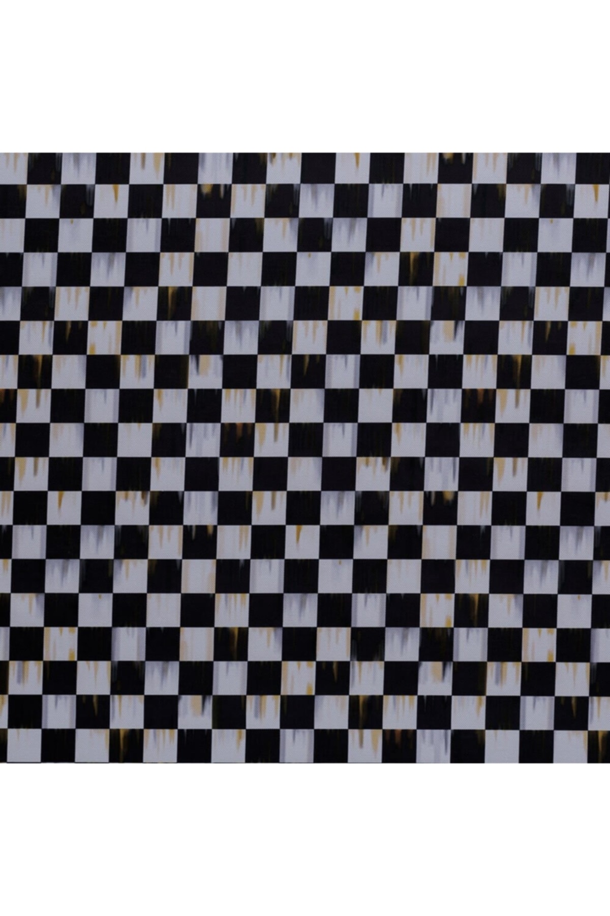 Siyah Beyaz Alevli Damalı Desen Dokuma Dijital Baskılı Petek Kumaş