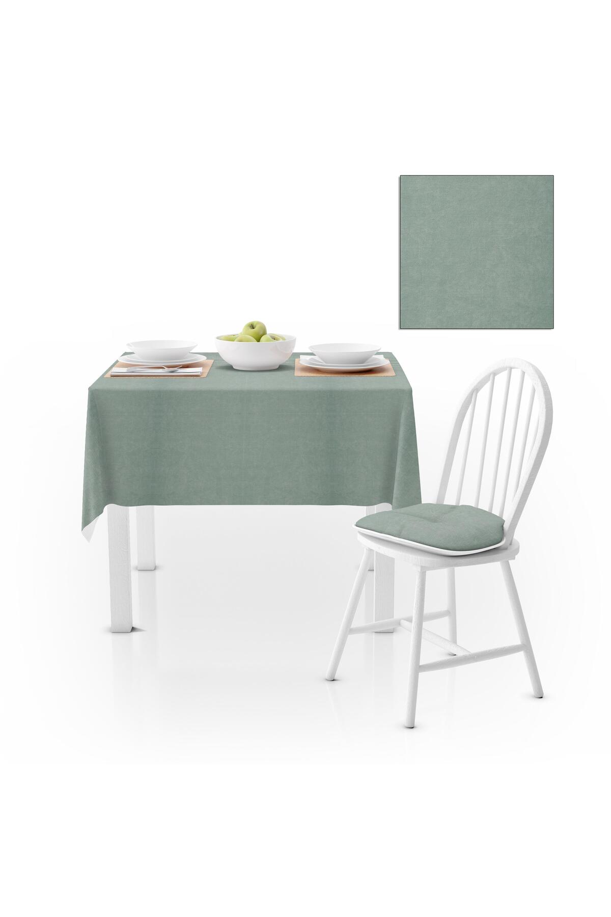 Su Yeşili Düz Renk Petek Dokuma Masa Örtüsü 120x140